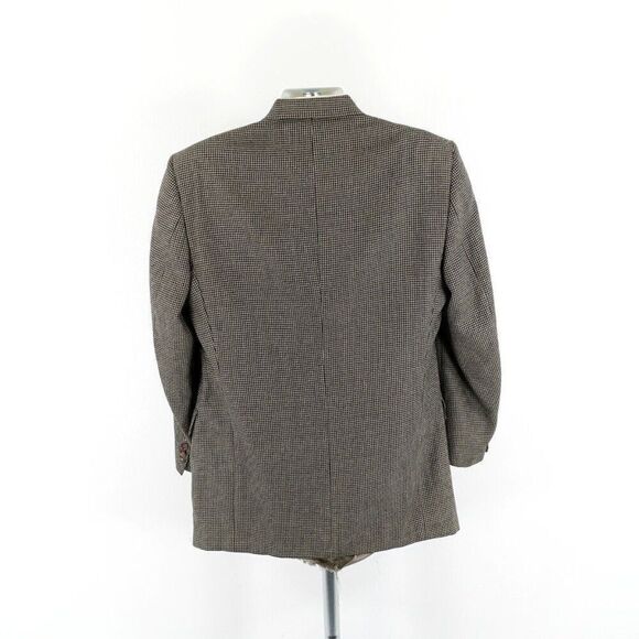 Hart Schaffner Marx Parisian Tweed Wool Houndstooth Black Tan Sport‎ Coat 42L - Picture 10 of 16